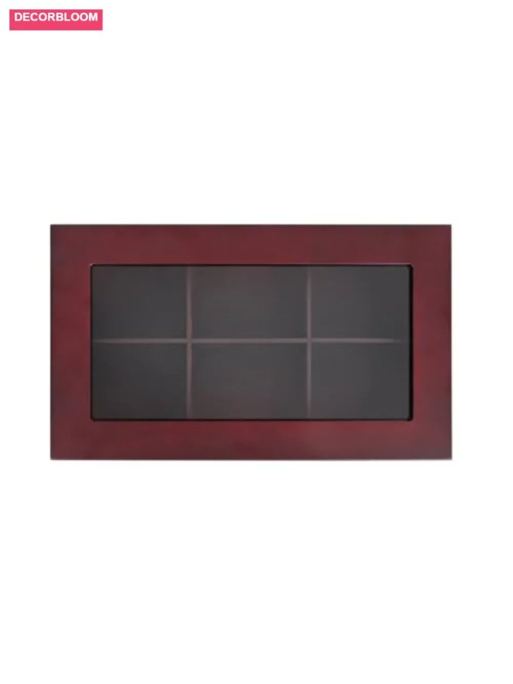 6-Compartment Wooden Tea Box with Glass Lid - Storage for Tea Bags, Coffee